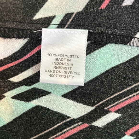 ELLE brand Multicolor Stripe Sleeveless with Pleats High Neck Blouse - Picture 8 of 8